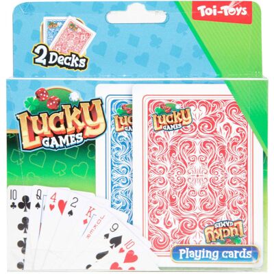 Toi-Toys Lucky games speelkaarten, 2st. Multi kleuren Toi-Toys Lucky games speelkaarten, 2st. Multi kleuren