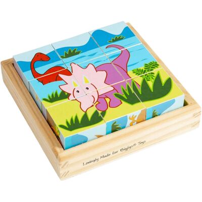 Bigjigs Houten dinosaurus kubus puzzel - Soort puzzel Bigjigs Houten dinosaurus kubus puzzel - Soort puzzel