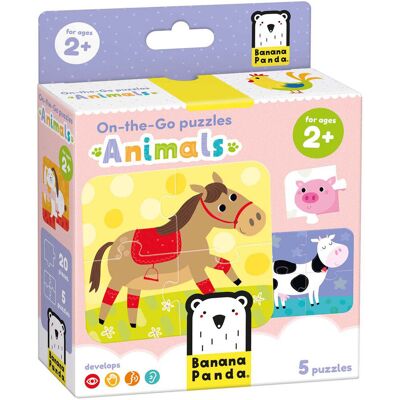 Banana Panda - on-the-go puzzel dieren - 5 puzzelthes Multi Kleuren Banana Panda - on-the-go puzzel dieren - 5 puzzelthes Multi Kleuren
