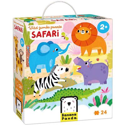 Banana Panda - wild jumbo puzzel safari - 24st. Multi Kleuren Banana Panda - wild jumbo puzzel safari - 24st. Multi Kleuren