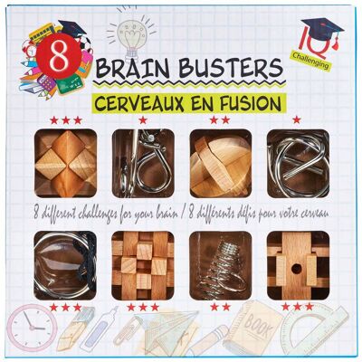 Eureka Breinpuzzelset hout en metaal, 8st. Eureka Breinpuzzelset hout en metaal, 8st.