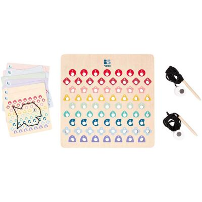 BS Toys houten draad en code Multi kleuren BS Toys houten draad en code Multi kleuren