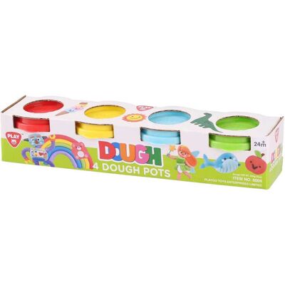 Playgo kleiset 4 kleuren - 4x56gram Multi kleuren Playgo kleiset 4 kleuren - 4x56gram Multi kleuren