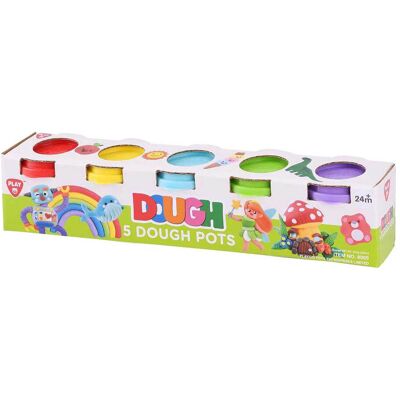 Playgo kleiset 5 kleuren - 5x113gram Multi kleuren Playgo kleiset 5 kleuren - 5x113gram Multi kleuren