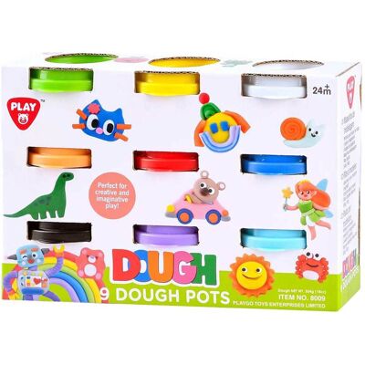 Playgo kleiset 9 kleuren - 9x56gram Multi kleuren Playgo kleiset 9 kleuren - 9x56gram Multi kleuren