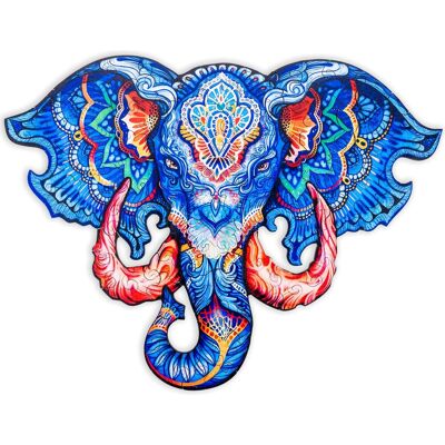 Engelhart Houten puzzel olifant hoofd - 83 unieke puzzelstukjes - a4 formaat houten legpuzzel - dieren puzzelspel - educatief denkspel - inclusief opbergetui - Engelhart Houten puzzel olifant hoofd - 83 unieke puzzelstukjes - a4 formaat houten legpuzzel - dieren puzzelspel - educatief denkspel - inclusief opbergetui -