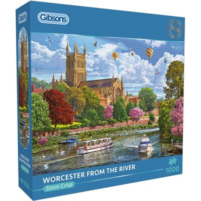 Gibsons - worcester vanaf de rivier ("worcester from the river") - steve crisp - 1000 stukjes - 68×49cm - legpuzzel voor volwassenen Gibsons - worcester vanaf de rivier ("worcester from the river") - steve crisp - 1000 stukjes - 68×49cm - legpuzzel voor volwassenen