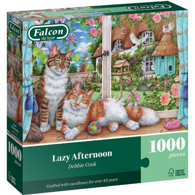 Falcon katten legpuzzel 1000 stukjes - lazy afternoon puzzel karton. Falcon katten legpuzzel 1000 stukjes - lazy afternoon puzzel karton.