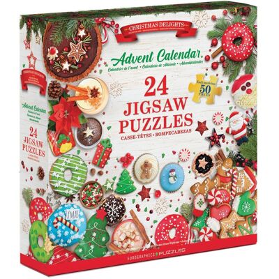 Eurographics Blauwe Puzzel Adventskalender - Kerstmis - 24 Puzzels Eurographics Blauwe Puzzel Adventskalender - Kerstmis - 24 Puzzels