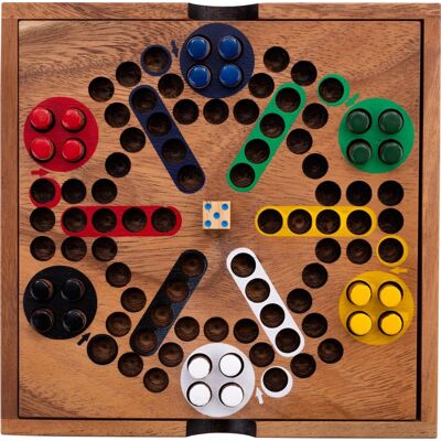 Engelhart - Houten Ludo Spel - Versie van de Kleine Paarden - 2-6 Spelers Engelhart - Houten Ludo Spel - Versie van de Kleine Paarden - 2-6 Spelers