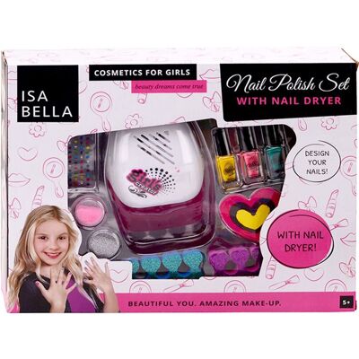 Johntoy Visabella isabella nagellakset - speelgoedmake-up - met nageldroger - 33 x 25,5 x 6,5 cm Johntoy Visabella isabella nagellakset - speelgoedmake-up - met nageldroger - 33 x 25,5 x 6,5 cm