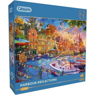 Gibsons - haven reflecties ("harbour reflections") - ai - 500 stukjes - 48×34cm - legpuzzel voor volwassenen Gibsons - haven reflecties ("harbour reflections") - ai - 500 stukjes - 48×34cm - legpuzzel voor volwassenen