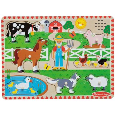 Melissa & Doug - houten geluidenpuzzel - old macdonald's farm Melissa & Doug - houten geluidenpuzzel - old macdonald's farm