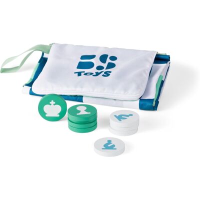 BS Toys vouw & speel schaken xl - extra groot schaakspel voor kinderen vanaf 8 jaar - opvouwbare schaakmat voor binnen & buiten - 32 houten schaakschijven - educatief bordspel voor 2 spelers - strategisch denkspel & kinderspeelgoed met opbergtas BS Toys vouw & speel schaken xl - extra groot schaakspel voor kinderen vanaf 8 jaar - opvouwbare schaakmat voor binnen & buiten - 32 houten schaakschijven - educatief bordspel voor 2 spelers - strategisch denkspel & kinderspeelgoed met opbergtas