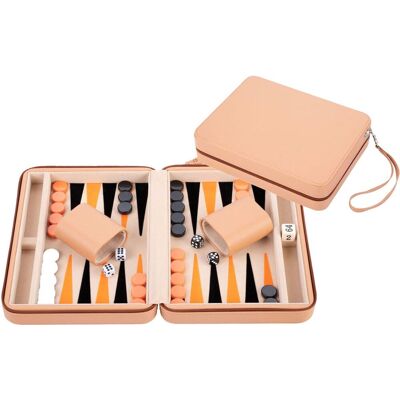 Longfield Games Backgammon - 9 inch Beige - Backgammon met rits Longfield Games Backgammon - 9 inch Beige - Backgammon met rits
