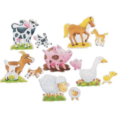 Goki Boerderijdieren 6-in-1 Puzzel - Puzzel Goki Boerderijdieren 6-in-1 Puzzel - Puzzel