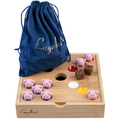 Engelhart Pig hole game - bamboe - 60 siliconen varkentjes - strategisch gezelschapsspel - tactisch bordspel - Multi kleuren Engelhart Pig hole game - bamboe - 60 siliconen varkentjes - strategisch gezelschapsspel - tactisch bordspel - Multi kleuren