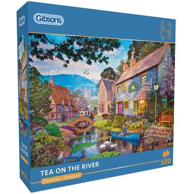 Gibsons - tea on the river (door dominic davison) - 500 stukjes 48×34cm (b×h) - legpuzzel voor volwassenen Gibsons - tea on the river (door dominic davison) - 500 stukjes 48×34cm (b×h) - legpuzzel voor volwassenen