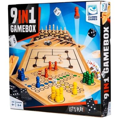 Clown Games 9-in-1 spellendoos hout Clown Games 9-in-1 spellendoos hout