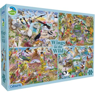 Gibsons - rspb: vleugels in het wild ("rspb: wings in the wild") - janice daughters - 4×500xl stukjes - 48×34cm - legpuzzel voor volwassenen Gibsons - rspb: vleugels in het wild ("rspb: wings in the wild") - janice daughters - 4×500xl stukjes - 48×34cm - legpuzzel voor volwassenen