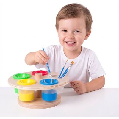 Classic World Houten Verfpothouder - Multicolor - Kinder Knutsel Organizer Classic World Houten Verfpothouder - Multicolor - Kinder Knutsel Organizer