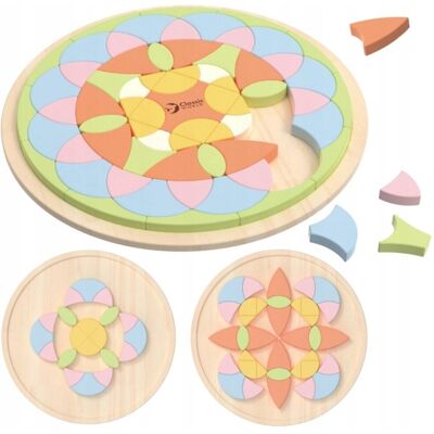Classic World Houten mandala legpuzzel bloemvormig montessori speelgoed Multi kleuren Classic World Houten mandala legpuzzel bloemvormig montessori speelgoed Multi kleuren