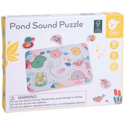 Classic World houten puzzel poel geluid educatief speelgoed. Multi kleuren Classic World houten puzzel poel geluid educatief speelgoed. Multi kleuren