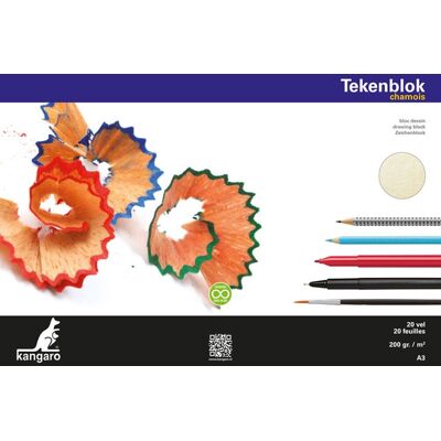 Kangaro tekenblok - a3 - 200 gram - 20 vel - chamois Kangaro tekenblok - a3 - 200 gram - 20 vel - chamois