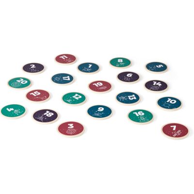 BS Toys aftel avontuur - educatief houten rekenspel vanaf 6 jaar - geheugenspel met 20 cijferschijven - leren tellen & rekenen van 1 t/m 20 - memo spel voor 1-10 spelers - rekenspelletjes voor kinderen - kinderspeelgoed voor geheugen & concentratie BS Toys aftel avontuur - educatief houten rekenspel vanaf 6 jaar - geheugenspel met 20 cijferschijven - leren tellen & rekenen van 1 t/m 20 - memo spel voor 1-10 spelers - rekenspelletjes voor kinderen - kinderspeelgoed voor geheugen & concentratie