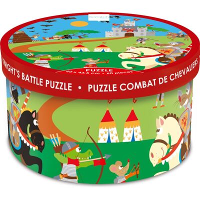 Scratch puzzel - riddergevecht - 60x43.5cm - 60 stukjes - 4 jaar Scratch puzzel - riddergevecht - 60x43.5cm - 60 stukjes - 4 jaar