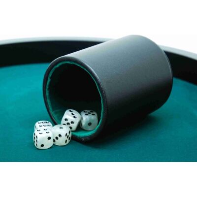 HOT Games dobbelbeker pro zw.kunstleder 10x8cm.. HOT Games dobbelbeker pro zw.kunstleder 10x8cm..
