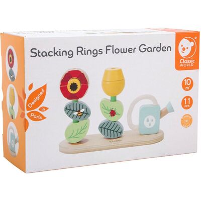 Classic World houten stapel puzzel bloementuin, 11dlg. Classic World houten stapel puzzel bloementuin, 11dlg.