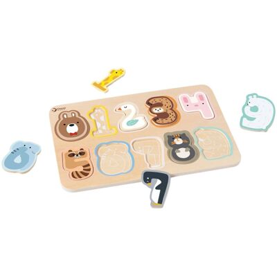 Classic World Houten Cijferpuzzel - 10 Stuk Kleuren Classic World Houten Cijferpuzzel - 10 Stuk Kleuren