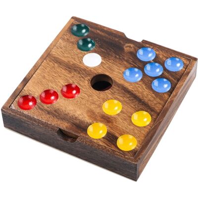Engelhart Edelstenen spel - walnoothout - 18,3 x 18,3 x 4 cm - inclusief 60 edelstenen - strategisch bordspel - Multi kleuren Engelhart Edelstenen spel - walnoothout - 18,3 x 18,3 x 4 cm - inclusief 60 edelstenen - strategisch bordspel - Multi kleuren