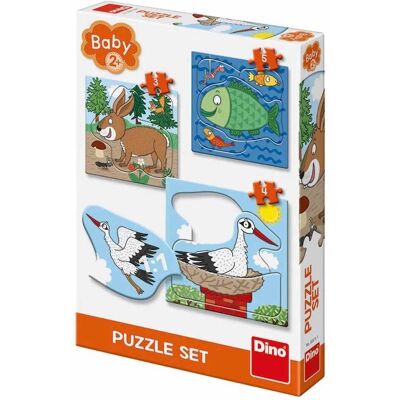 Dino Baby Puzzel - Dieren, 3-5 Stukjes Dino Baby Puzzel - Dieren, 3-5 Stukjes