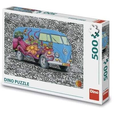 Dino Toys Dino Puzzle - Hippie VW Bus - 500 Stukjes Dino Toys Dino Puzzle - Hippie VW Bus - 500 Stukjes