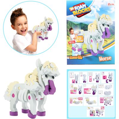 Toi-Toys - 3D Puzzel Constructiefoam Paard DIY Set S - Puzzle Toi-Toys - 3D Puzzel Constructiefoam Paard DIY Set S - Puzzle