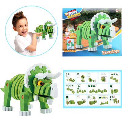 Toi-Toys knutselpuzzel tricera junior 25,8 cm groen 59-delig Toi-Toys knutselpuzzel tricera junior 25,8 cm groen 59-delig