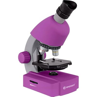 Bresser junior microscoop - 40x640x - paars - incl. accessoirespakket - voor transparante preparaten Bresser junior microscoop - 40x640x - paars - incl. accessoirespakket - voor transparante preparaten