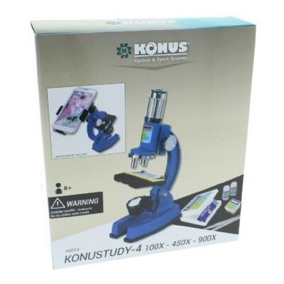 Konus microscoop tudy-4 150x-450x-900x met smartphone adapter Konus microscoop tudy-4 150x-450x-900x met smartphone adapter