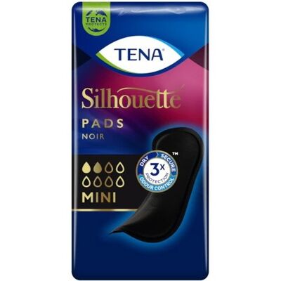 Tena Silhouette Pads Mini Zwart - 10 pakken van 18 stuks Tena Silhouette Pads Mini Zwart - 10 pakken van 18 stuks