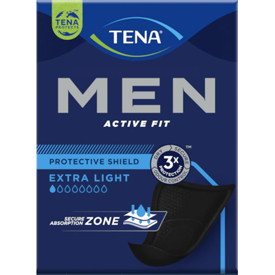Tena Men Active Fit Level 0 - Protective Shield - 16 pakken van 14 stuks Tena Men Active Fit Level 0 - Protective Shield - 16 pakken van 14 stuks