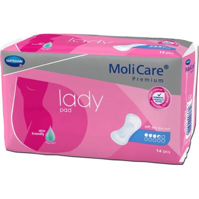 Hartmann Molicare Premium Lady Pads 3.5 druppels - 12 pakken van 14 stuks Hartmann Molicare Premium Lady Pads 3.5 druppels - 12 pakken van 14 stuks