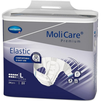 Hartmann Molicare Premium Slip Elastic 9 druppels Large - 3 pakken van 24 stuks Hartmann Molicare Premium Slip Elastic 9 druppels Large - 3 pakken van 24 stuks