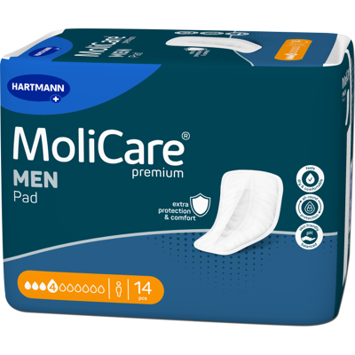Hartmann Molicare Premium Men Pads 4 druppels - 12 pakken van 14 stuks Hartmann Molicare Premium Men Pads 4 druppels - 12 pakken van 14 stuks