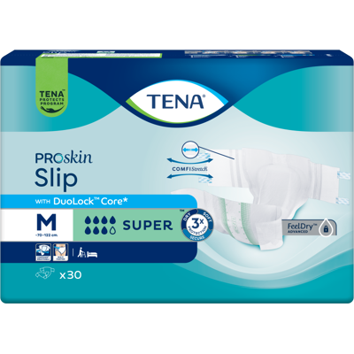 Tena Proskin Slip Super Medium - 3 pakken van 30 stuks Tena Proskin Slip Super Medium - 3 pakken van 30 stuks