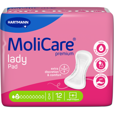 Hartmann Molicare Premium Lady Pads 2 druppels - 18 pakken van 12 stuks Hartmann Molicare Premium Lady Pads 2 druppels - 18 pakken van 12 stuks