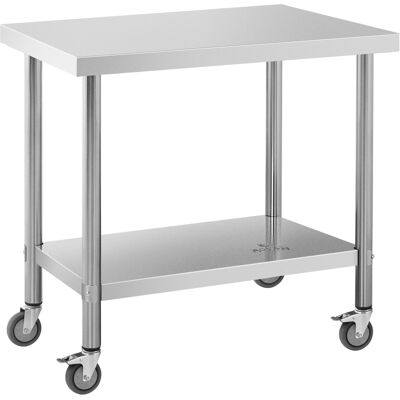RVS tafel met wielen - PREMIUM - 60 x 90 cm - 145 kg - Royal Catering RCAT-90/60-W RVS tafel met wielen - PREMIUM - 60 x 90 cm - 145 kg - Royal Catering RCAT-90/60-W