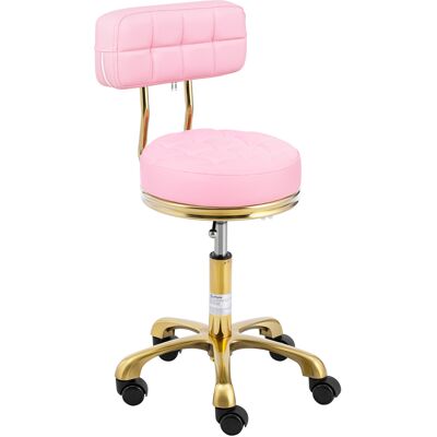 physa Rolkruk met rugleuning - 48 - 61 cm - 150 kg - zachtroze/goud 10040800 physa Rolkruk met rugleuning - 48 - 61 cm - 150 kg - zachtroze/goud 10040800