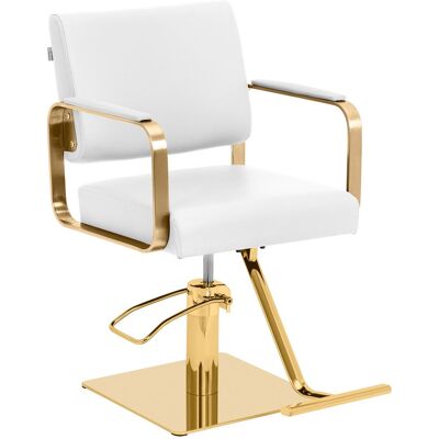 physa Kappersstoel met voetensteun - 50 - 66 cm - 200 kg - wit/goud 10040886 physa Kappersstoel met voetensteun - 50 - 66 cm - 200 kg - wit/goud 10040886